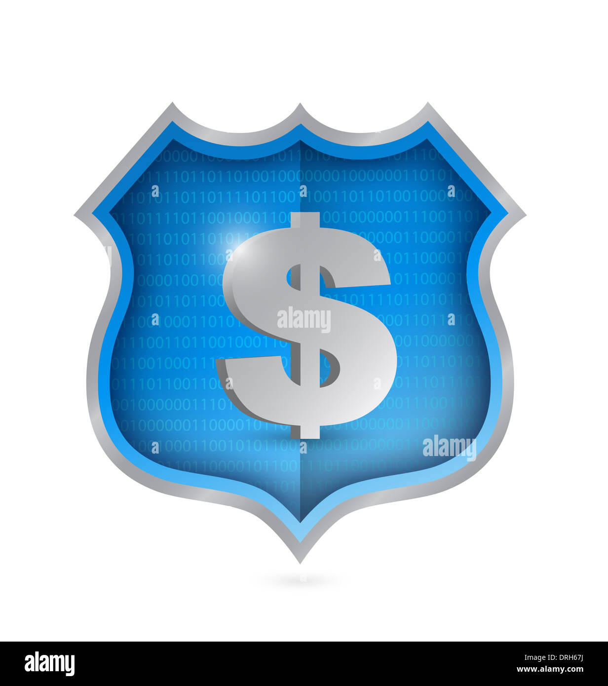 Dollar Sicherheit Schild Illustration Design in weiß Stockfoto