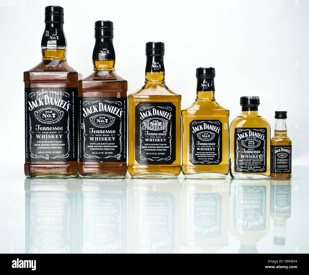 Lynchburg, Tennessee, USA. 26. Januar 2014. Jack Daniels Sour Mash  Tennessee Whiskey ist in Lynchburg, Tennessee destilliert und berichtet,  dass die höchsten Verkauf amerikanischer Whiskey der Welt. Im Jahr 2013  wurden ca.