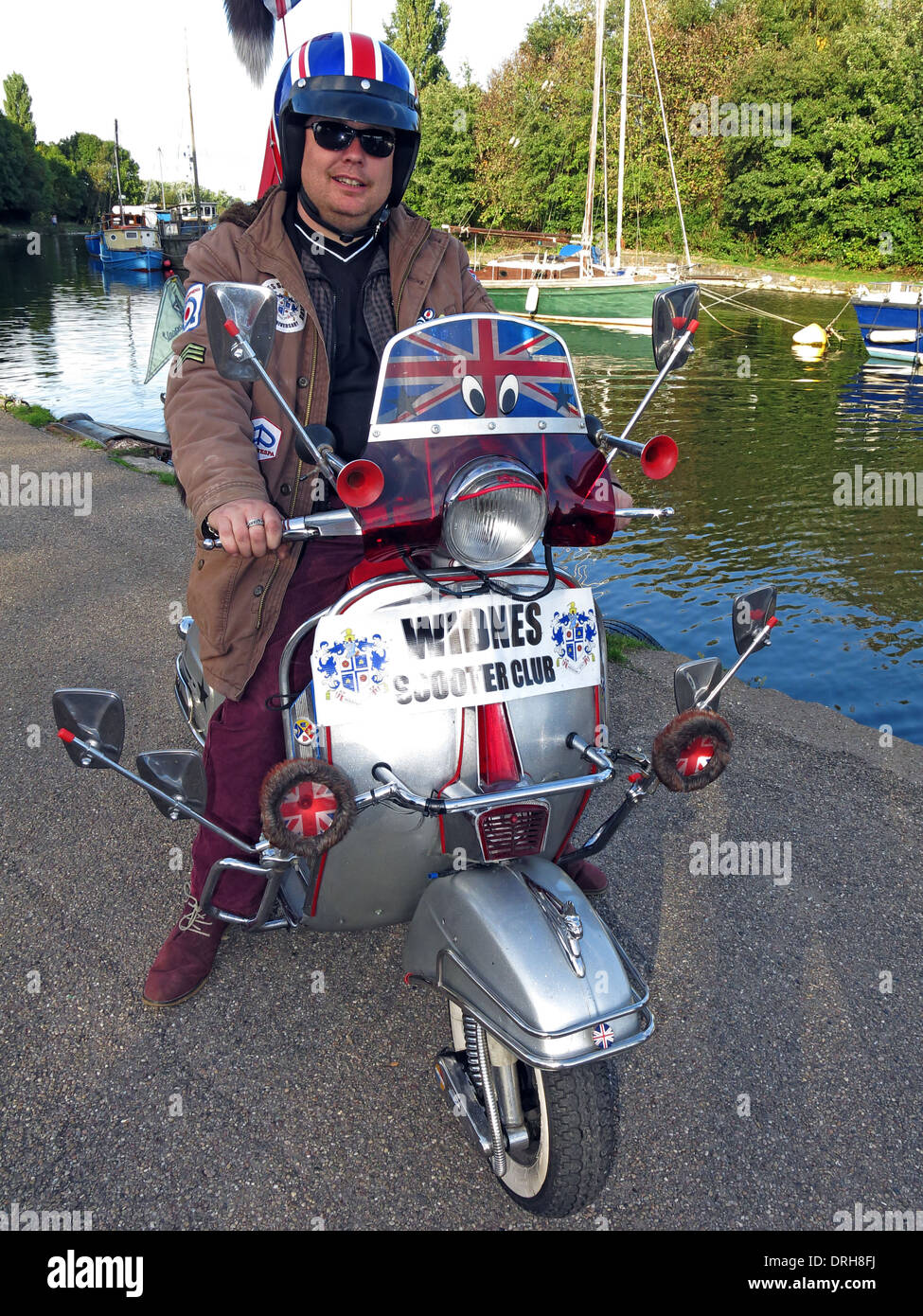 Fahrer von Widnes Scooter Club Halton North West England UK Stockfoto