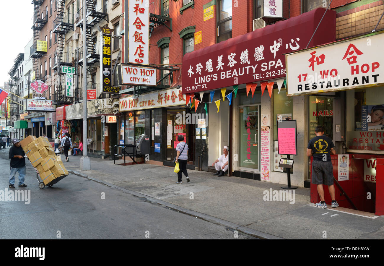 Straßenszene, Chinatown, Mott Street, New York Stockfoto