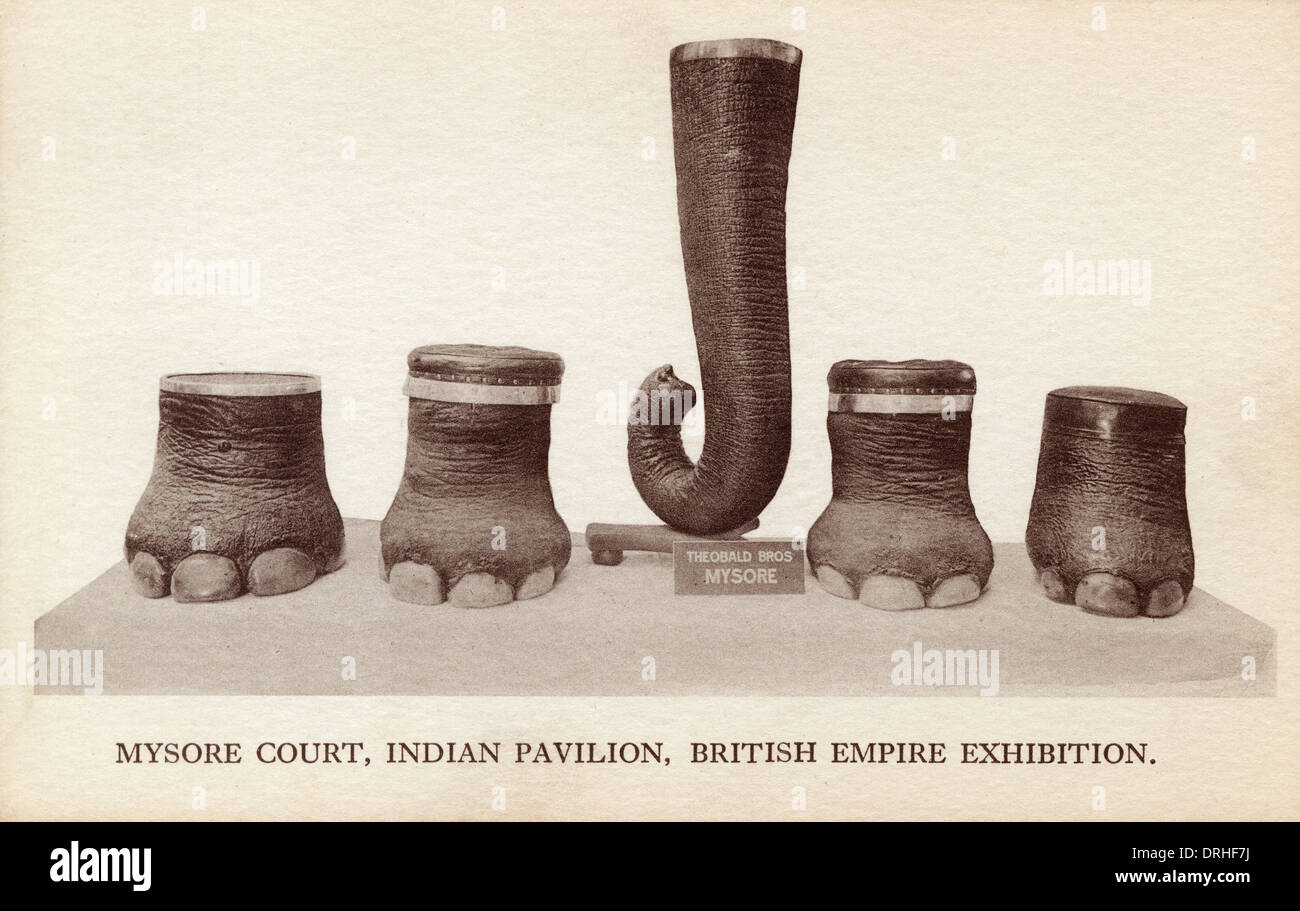 Elefanten-Füße und Stamm als Möbel Stockfoto