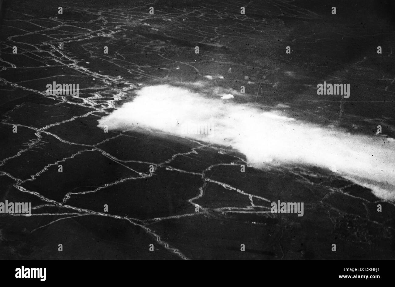 Giftgas-Angriff, Hulluch, Frankreich, Luftbild, WW1 Stockfoto