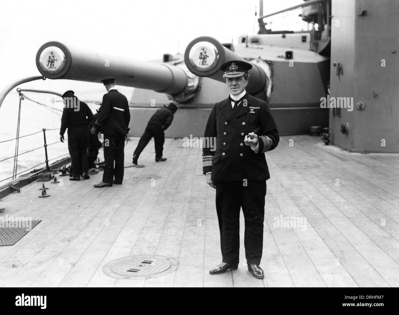 Admiral Sturdee an Bord Hercules Stockfoto