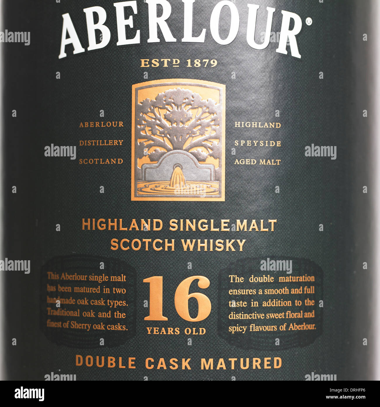 Aberlour 16 Jahre alten Scotch Whisky Karton Stockfoto