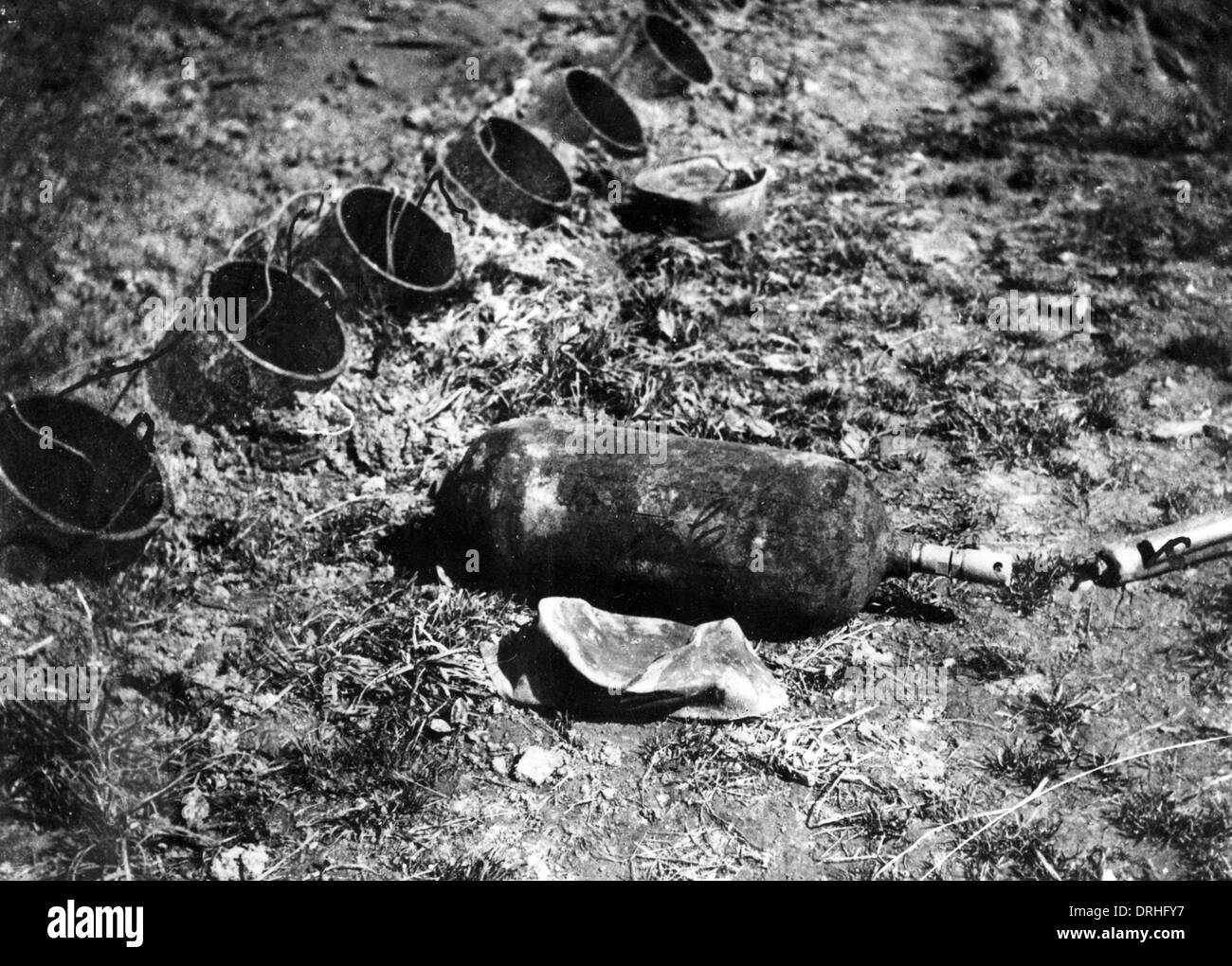 Gaskartusche nach Schlacht von Neuve Chapelle, WW1 Stockfoto