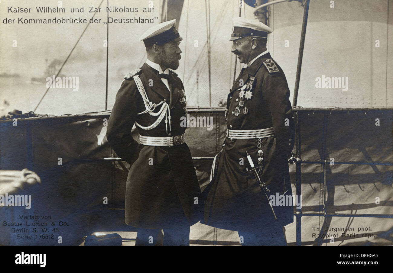 Zar Nikolaus II. mit Kaiser Wilhelm II. Stockfoto