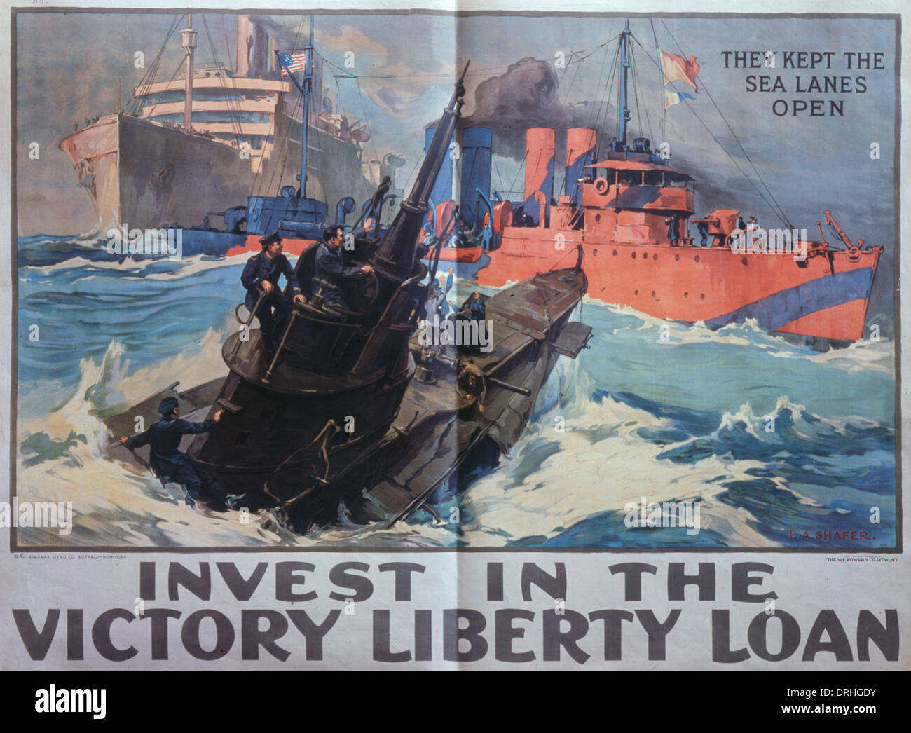 Amerikanische Plakatwerbung Liberty Darlehen, WW1 Stockfoto