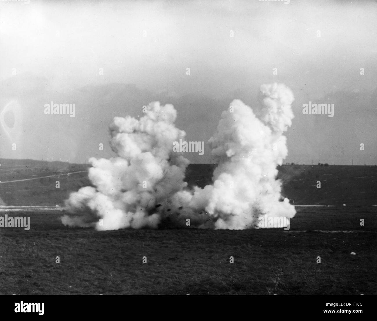Chemische Kriegsführung, Livens Bombe explodiert, WW1 Stockfoto