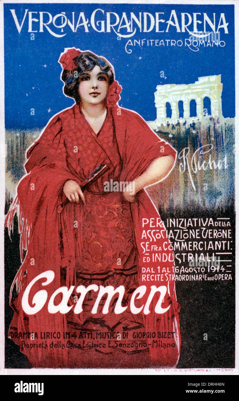 Werbung für Carmen, spielen in der Grande-Arena Stockfoto