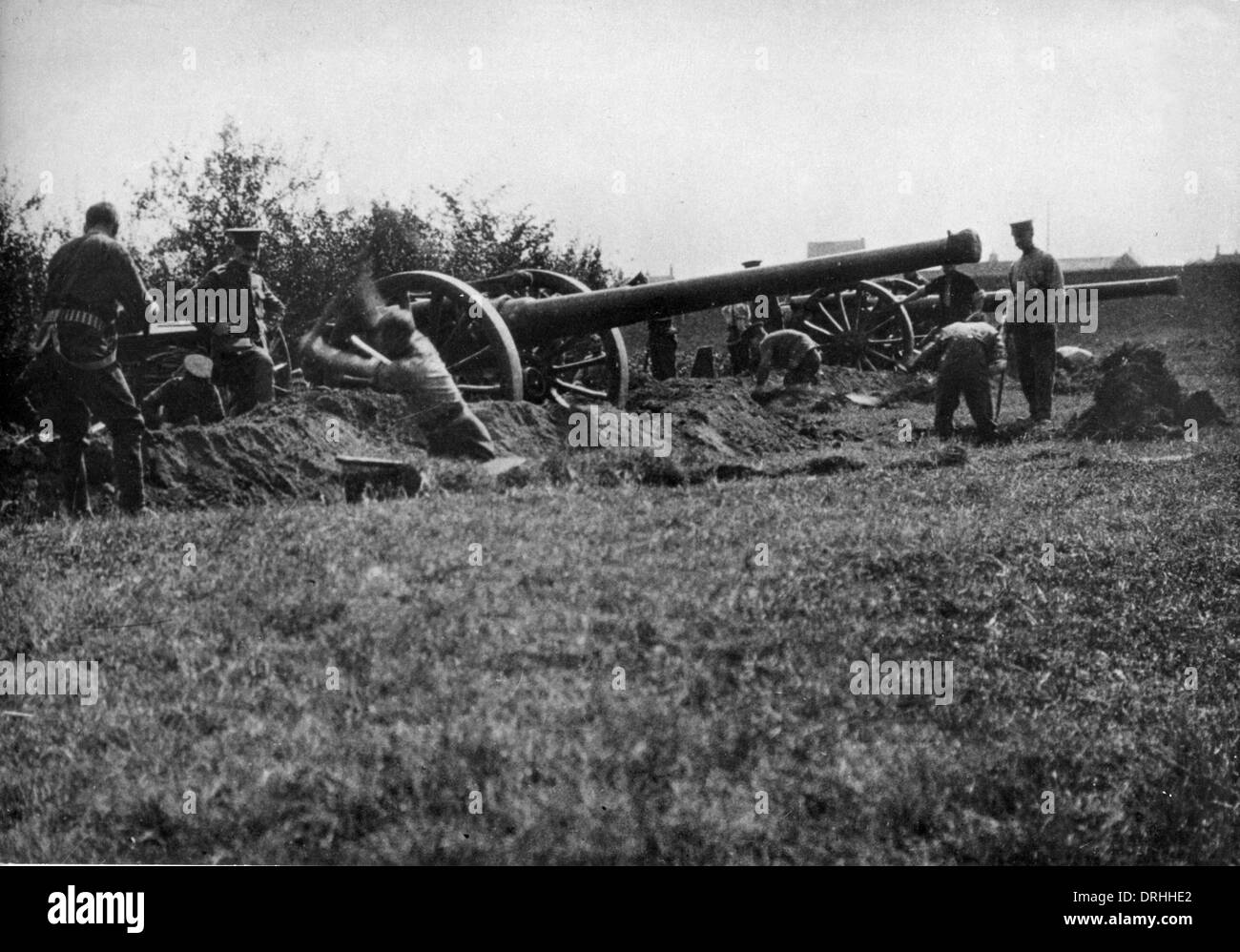 Britischen 4,7 Zoll Bereich Waffen, Westfront, WW1 Stockfoto