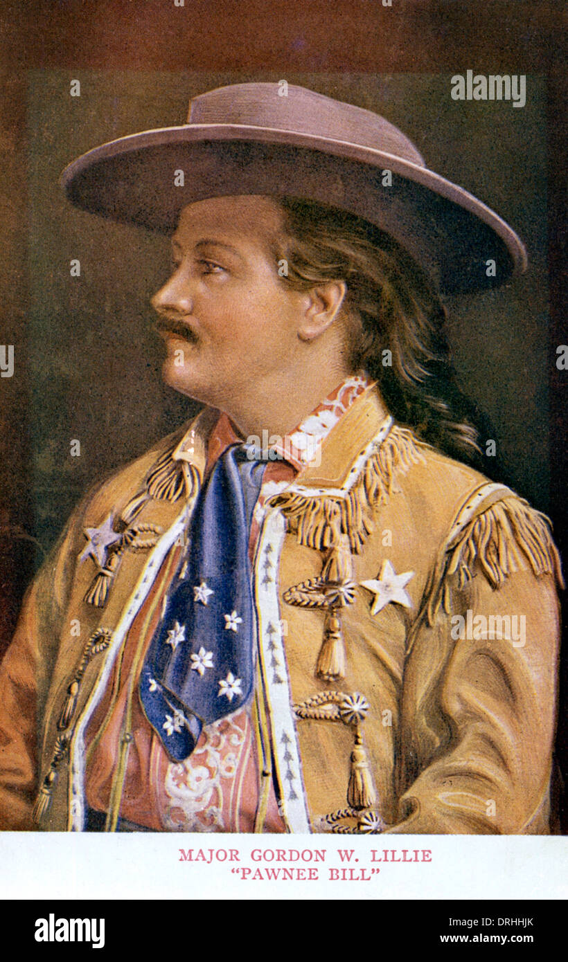 Porträt von Major Gordon W. Lillie, Pawnee Bill. Stockfoto
