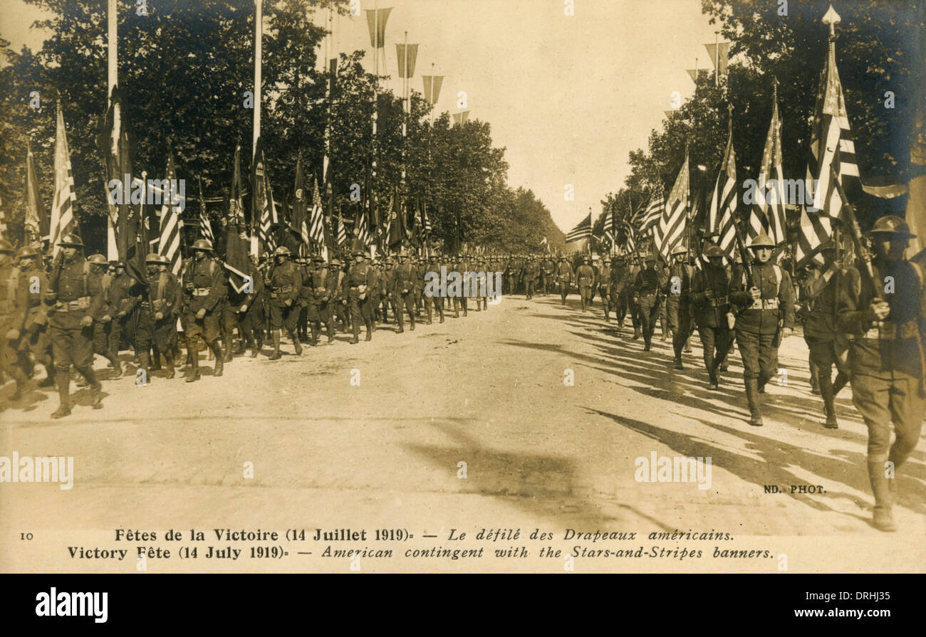 Amerikanische Siegesparade, Erster Weltkrieg Stockfoto