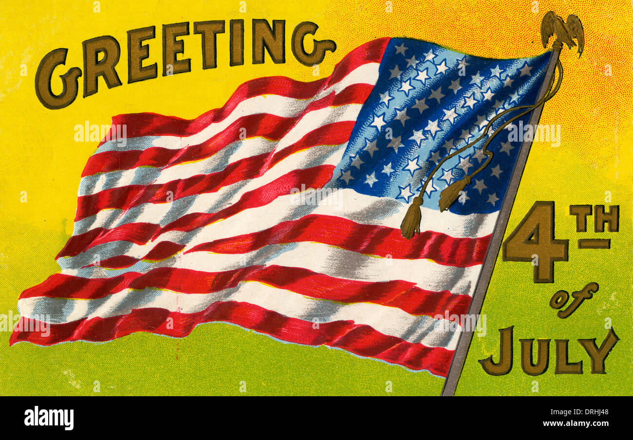 Amerikanische 4. Juli Postkarte Stockfoto