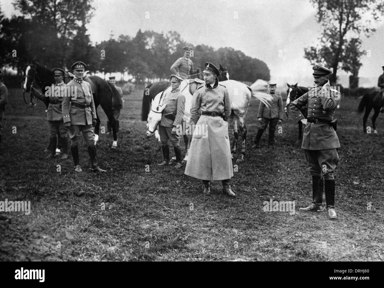 Kronprinz Wilhelm von Preußen mit Major von Muller Stockfoto