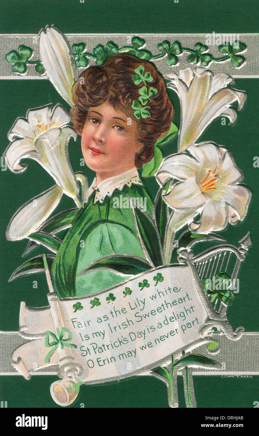 St. Patricks Day Postkarte Stockfoto