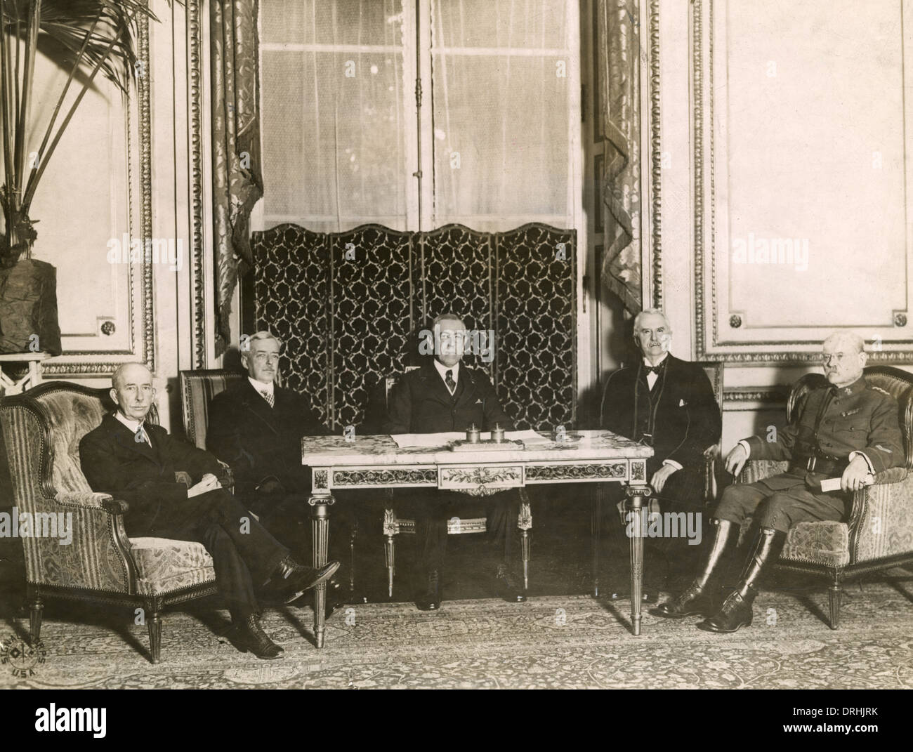 Präsident Wilson und andere in Paris, Frankreich Stockfoto