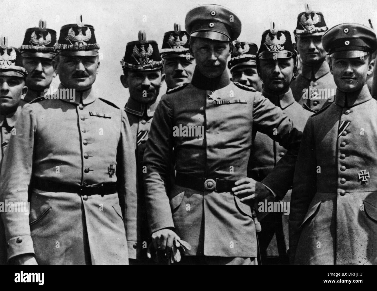 Kronprinz Wilhelm mit Husaren, WW1 Stockfoto