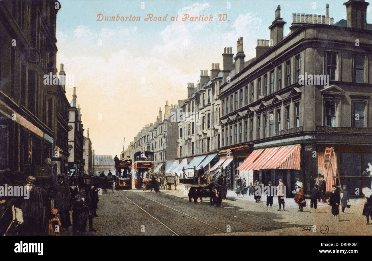Dumbarton Road, Partick Blick nach Westen - Glasgow Stockfoto