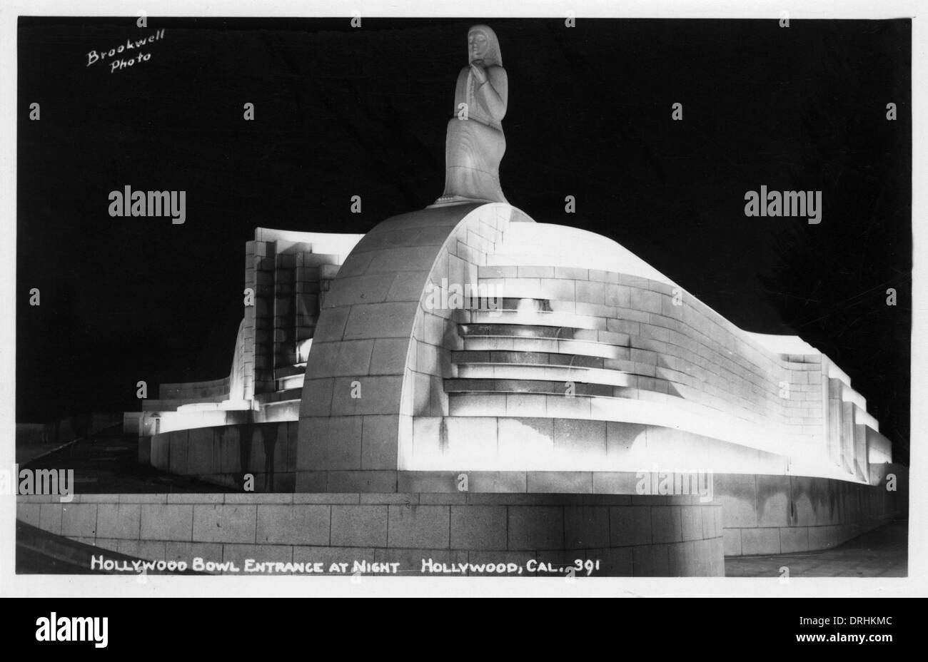 Die Hollywood Bowl - Eingang in der Nacht Stockfoto