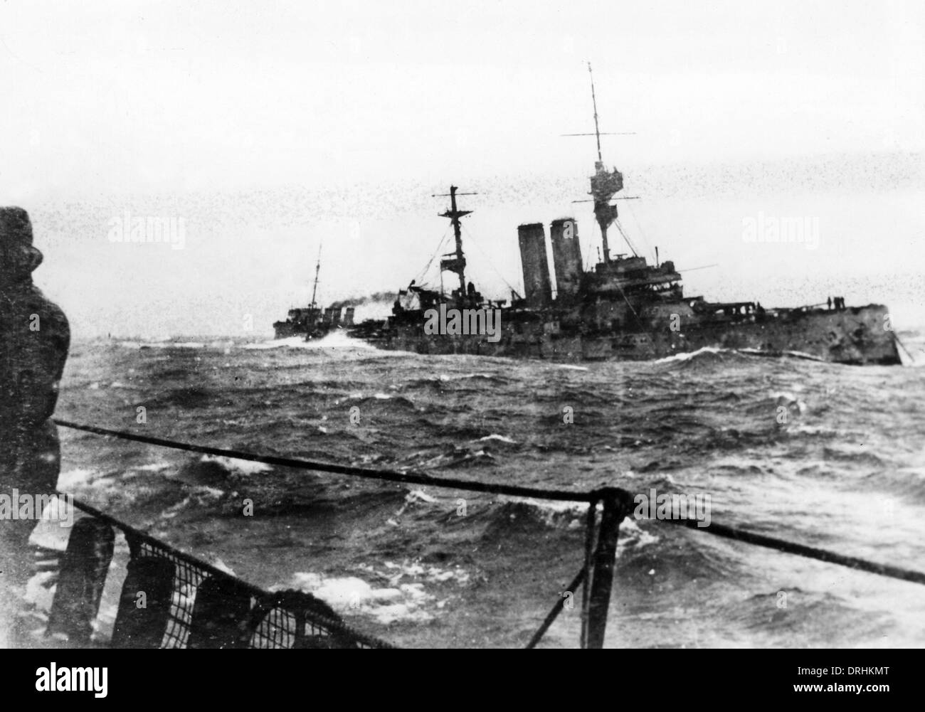 Britische Schlachtschiff HMS King Edward VII sinken, WW1 Stockfoto