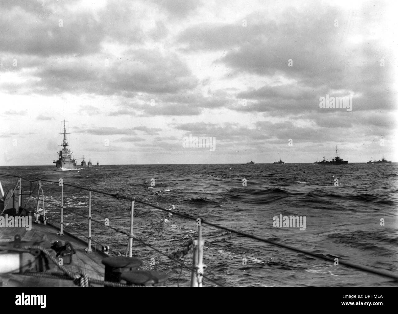 Britische Flotte in der Ostsee auf dem Weg nach Reval (Tallinn), WW1 Stockfoto