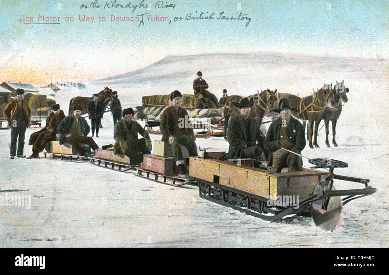 Eis-Motor auf Weg nach Dawson City, Yukon, Kanada Stockfoto