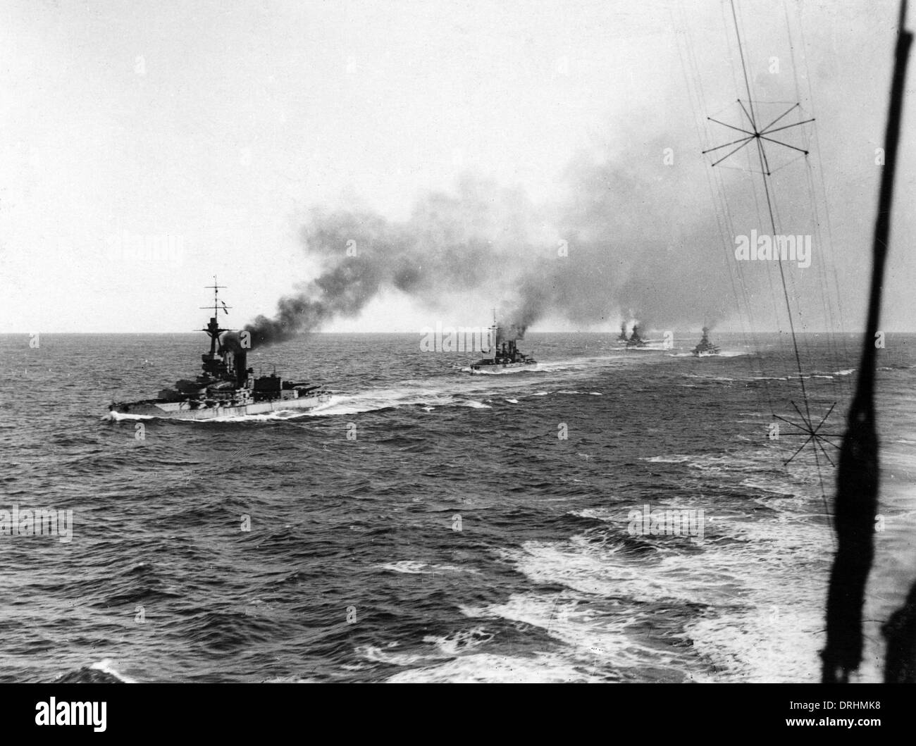 Britische Schlachtschiffe auf See, WW1 Stockfoto