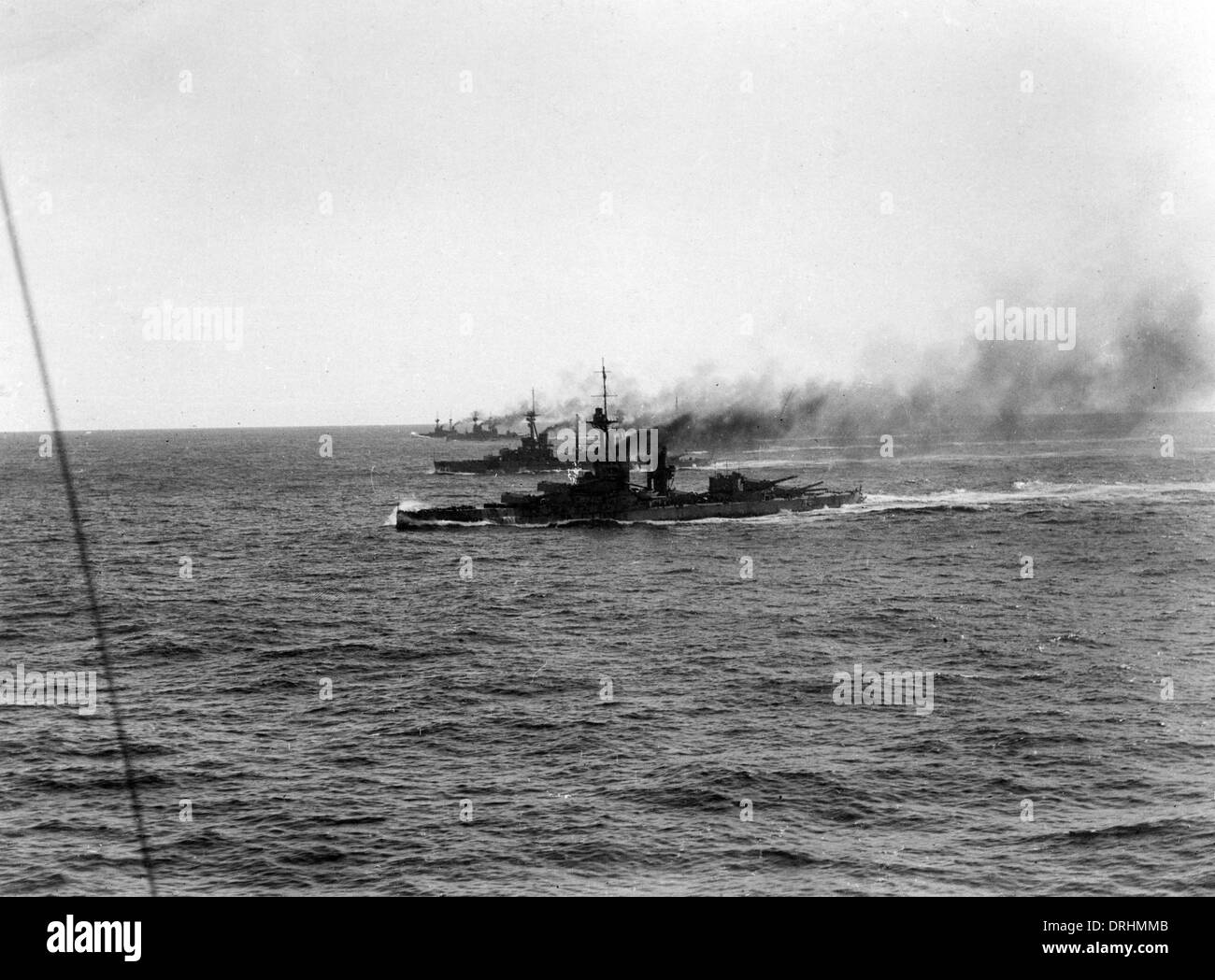 Britische Schlachtschiffe auf See, WW1 Stockfoto
