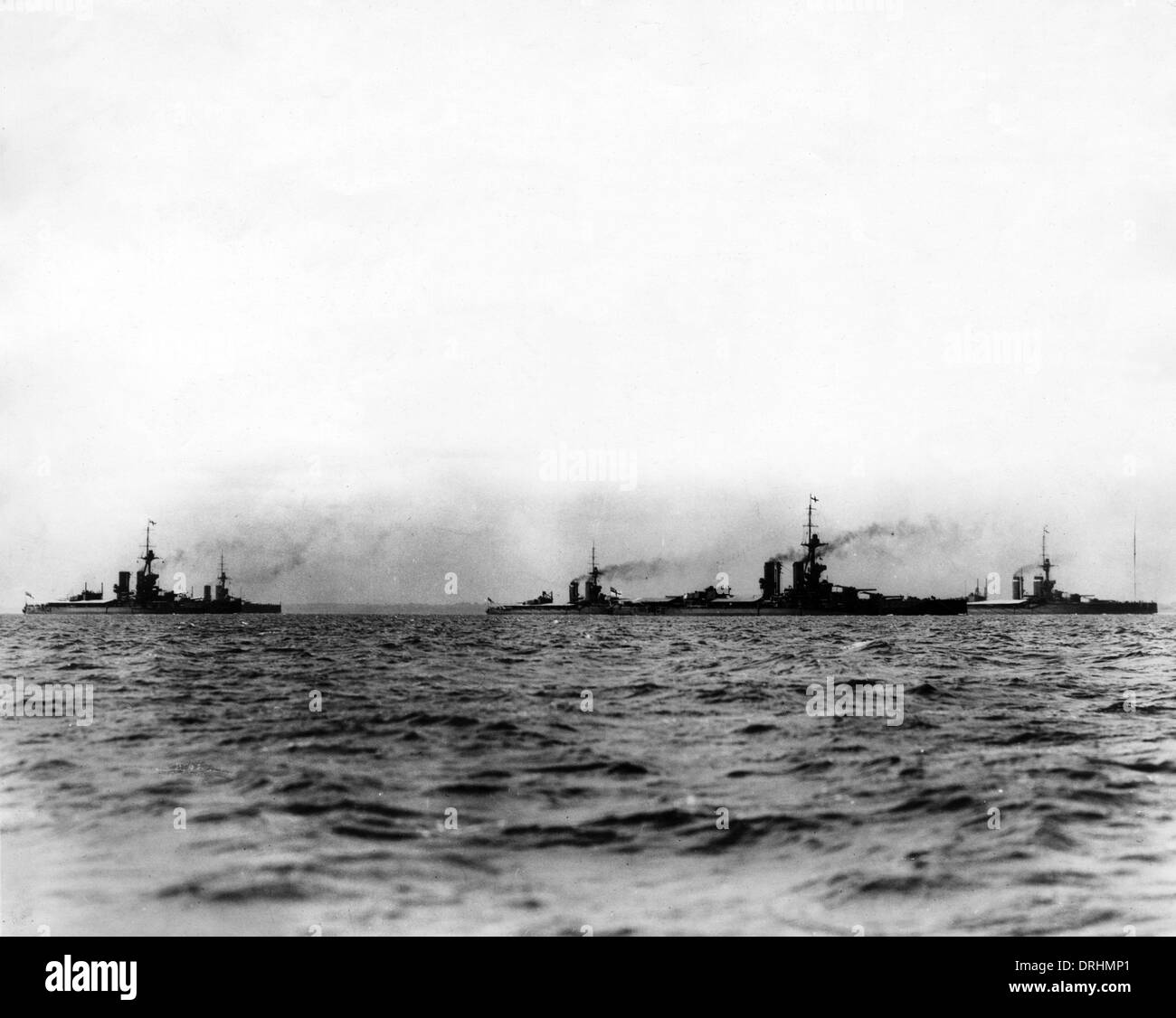 Vier britische Schlachtschiff, WW1 Stockfoto