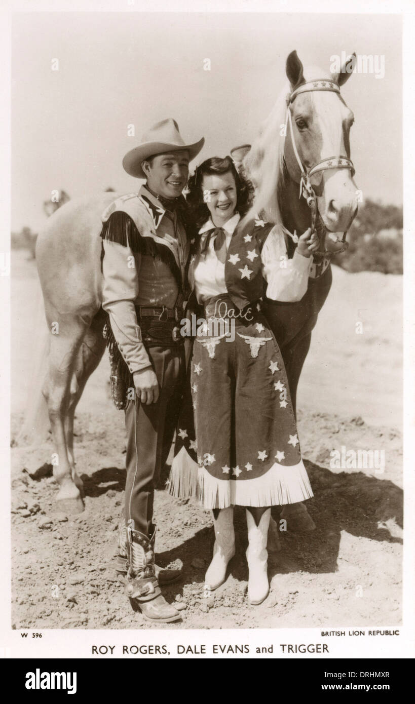 Roy Rogers, Dale Evans und Trigger das Pferd Stockfoto