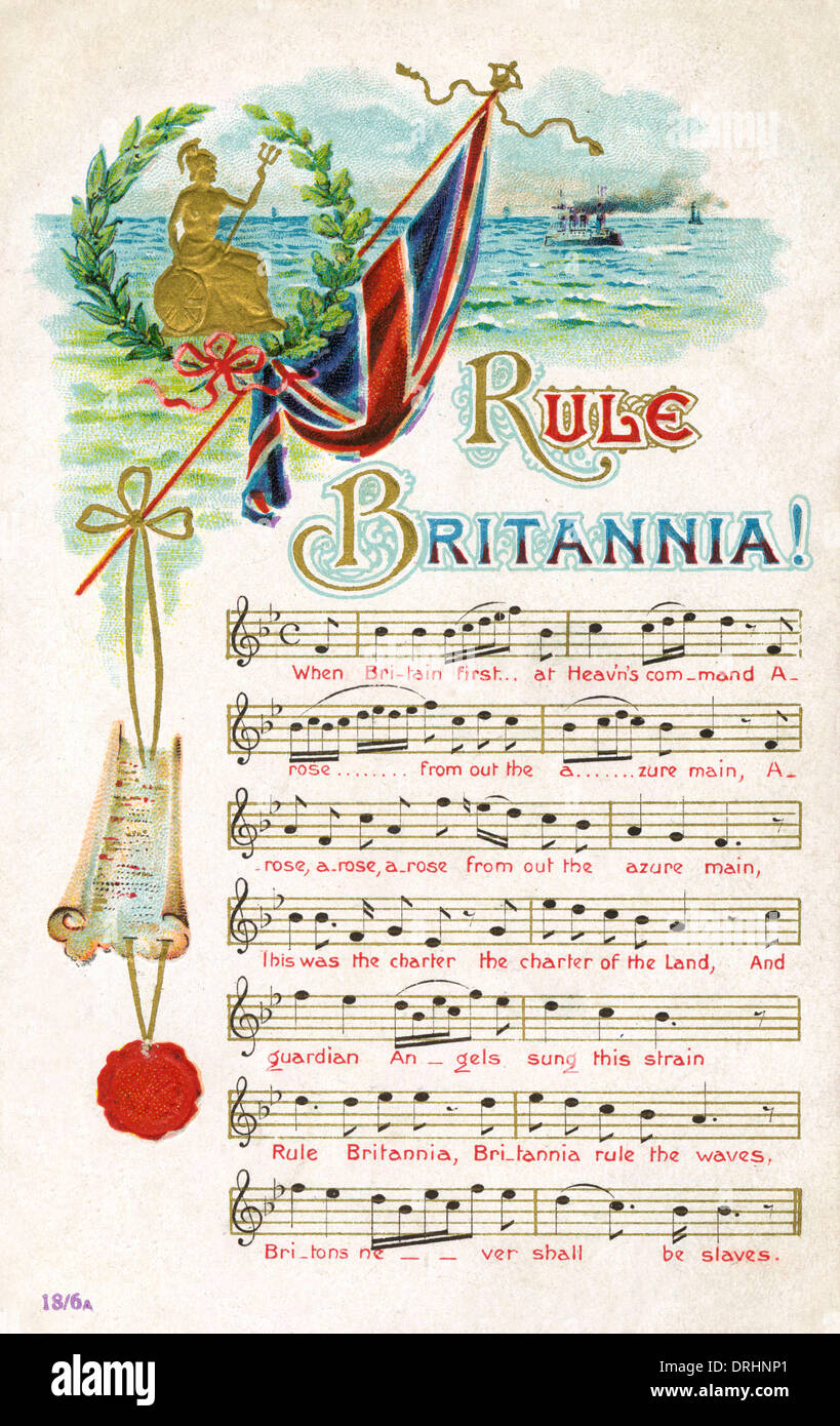 Britische Nationalhymne - Rule Britannia Stockfoto