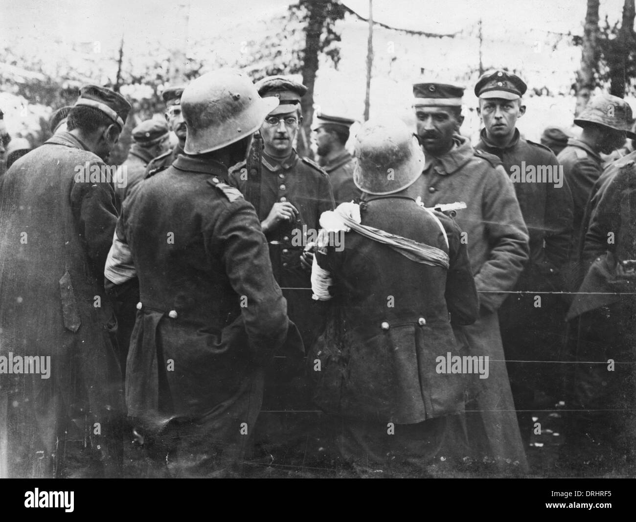 Deutschen Kriegsgefangenen an Broodseinde, WW1 erfasst Stockfoto