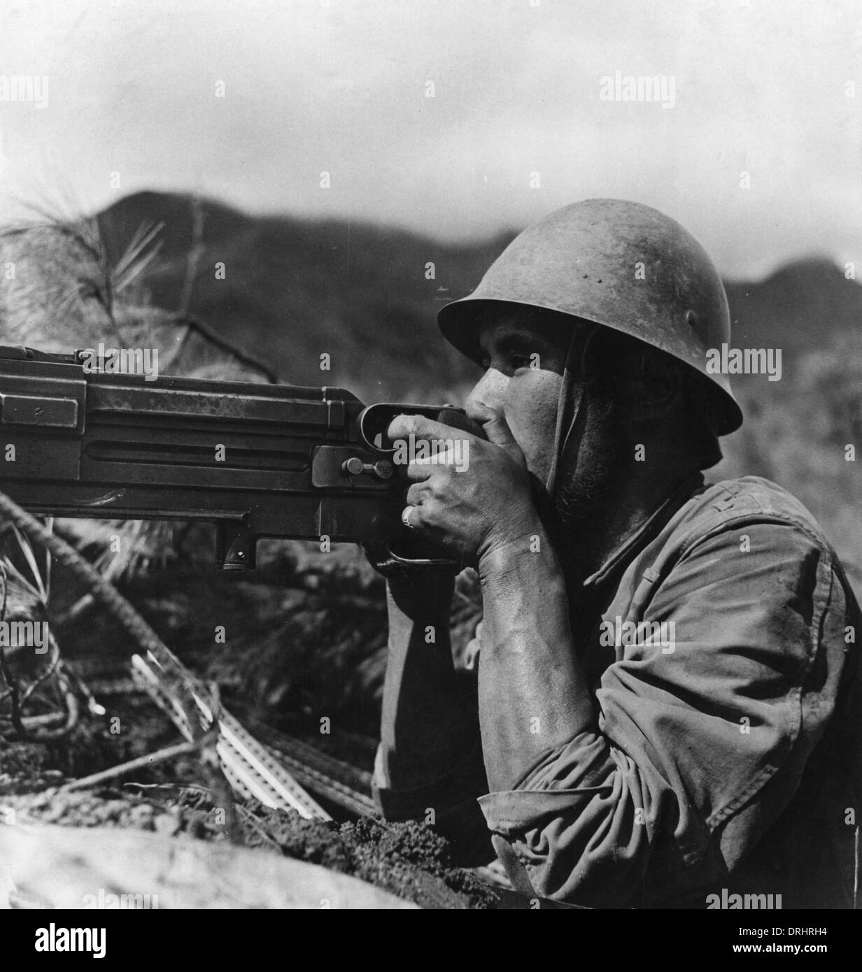 Japanische MG-Schütze Stockfoto