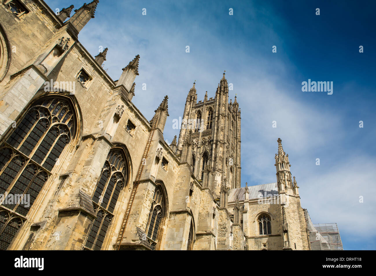 Außenseite der Canterbury Kathedrale, Kent Stockfoto