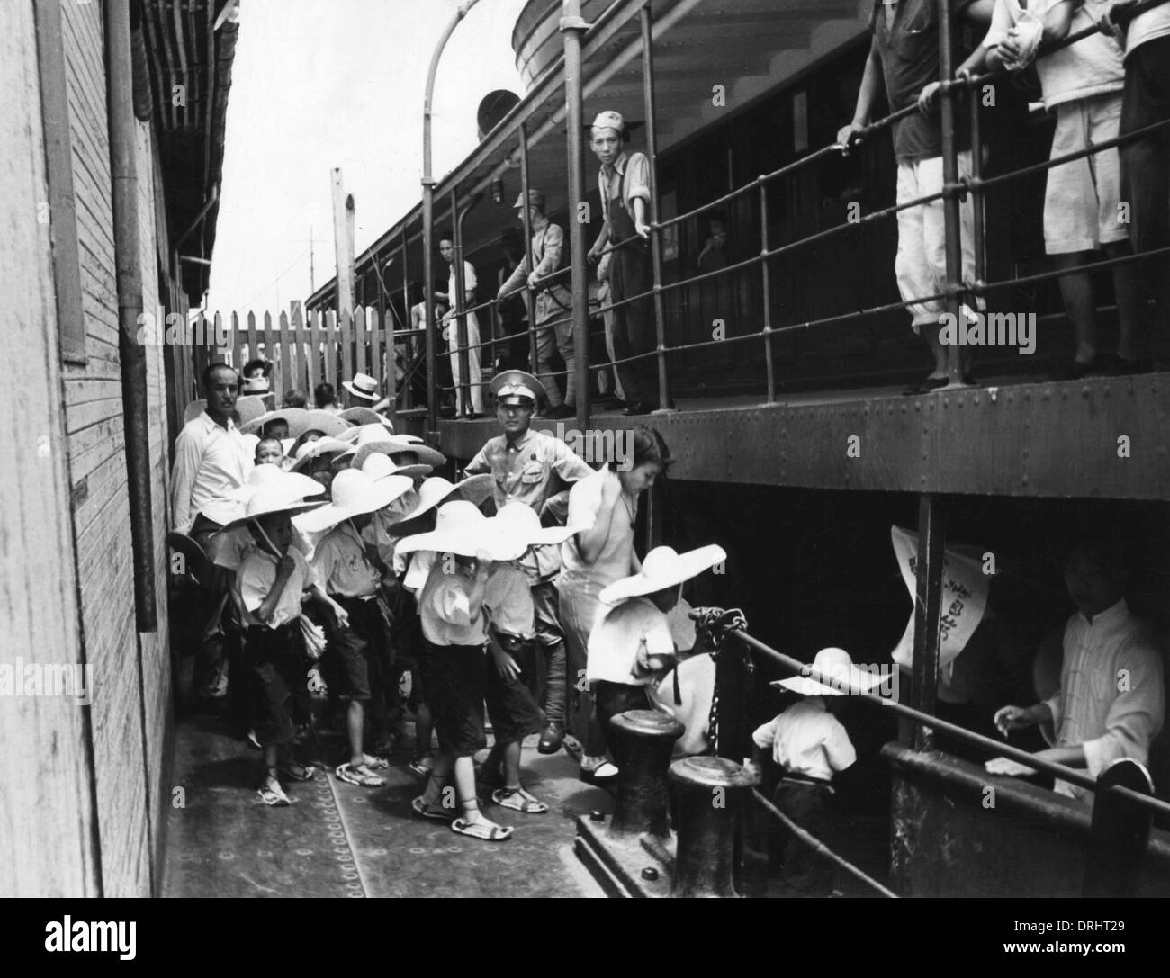 Hankou Kinder evakuiert Stockfoto