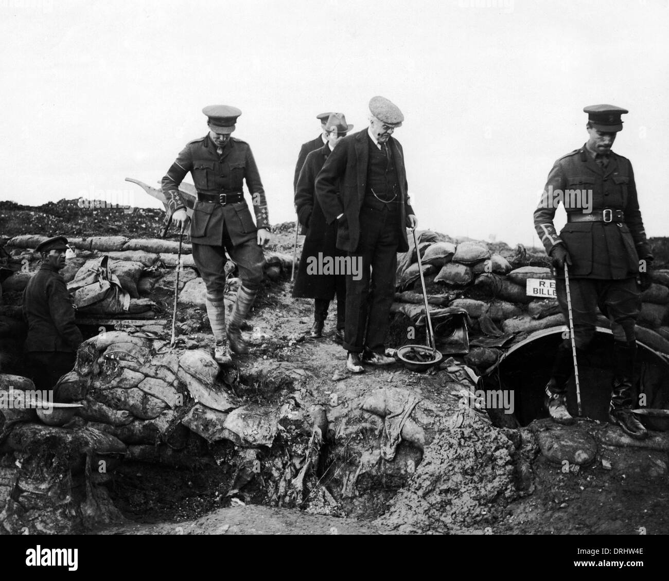 Herr Balfour auf Besuch in Westfront WW1 Stockfoto