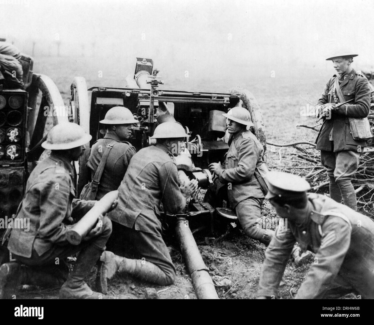 Britische "Gunners" in Aktion, Westfront, WW1 Stockfoto