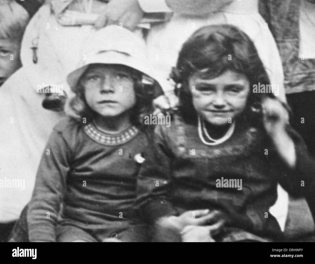 Zwei belgische Kinder, WW1 Stockfoto