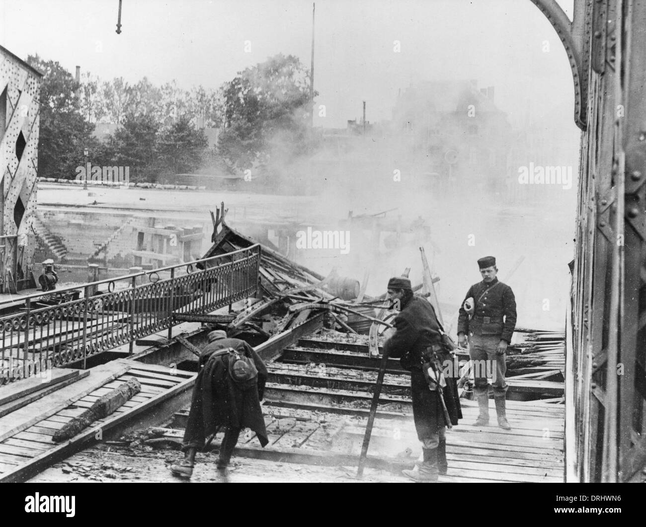 Belgischen Ingenieure bei Termonde, Belgien, WW1 Stockfoto