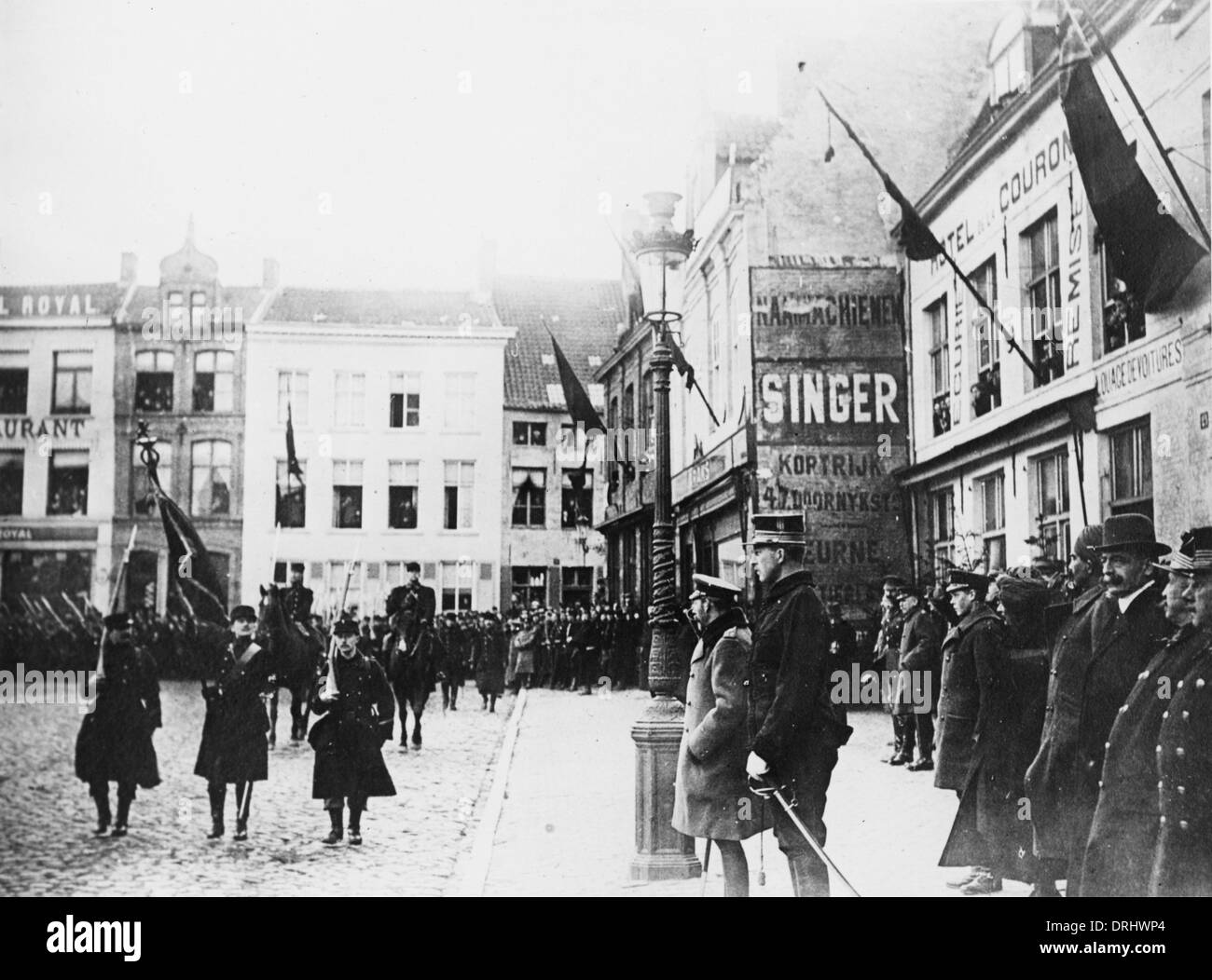 George V und Albert i., Furnes, Belgien, WW1 Stockfoto