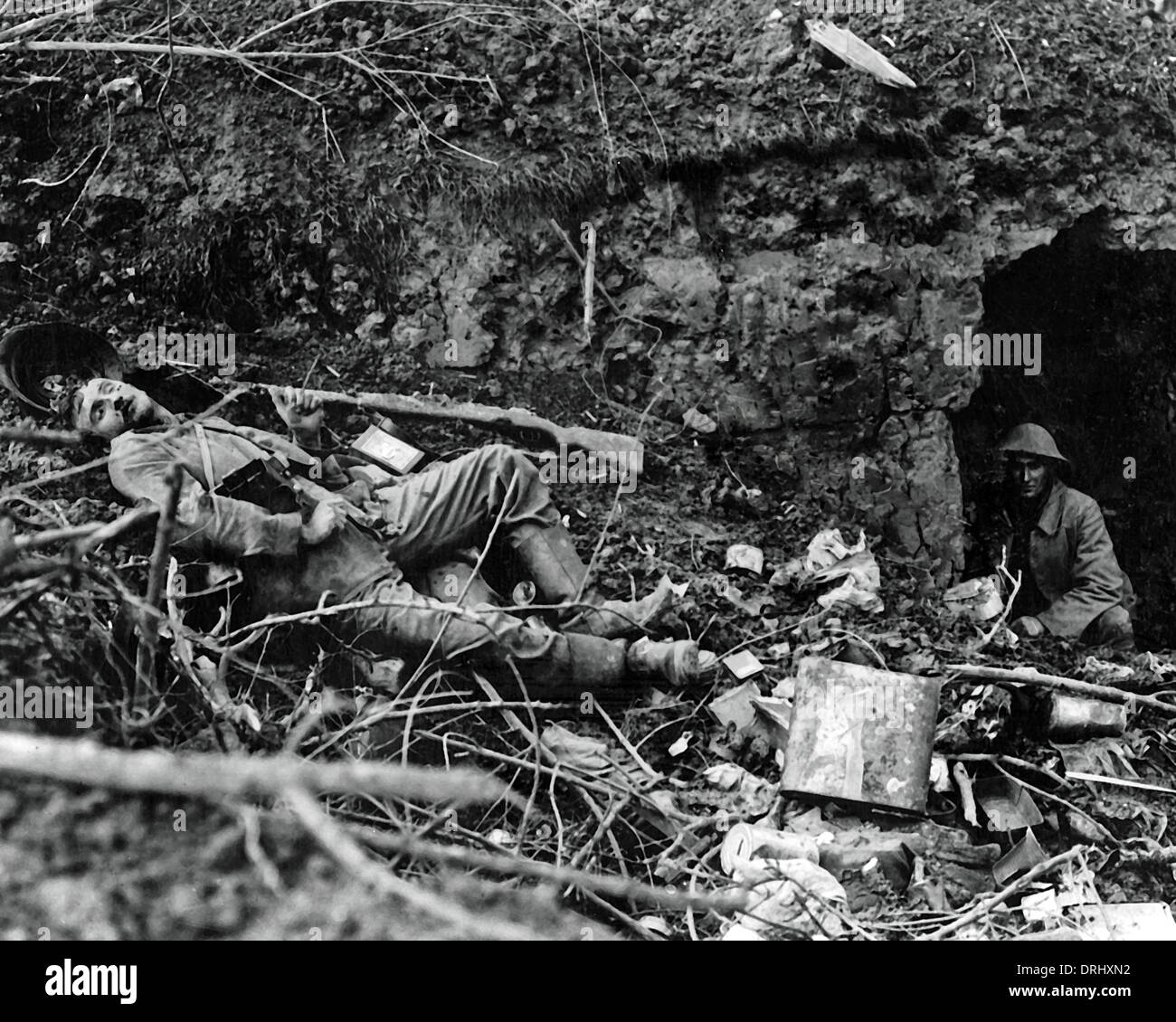 Toten Soldaten bei Flers, Frankreich, Westfront, WW1 Stockfoto