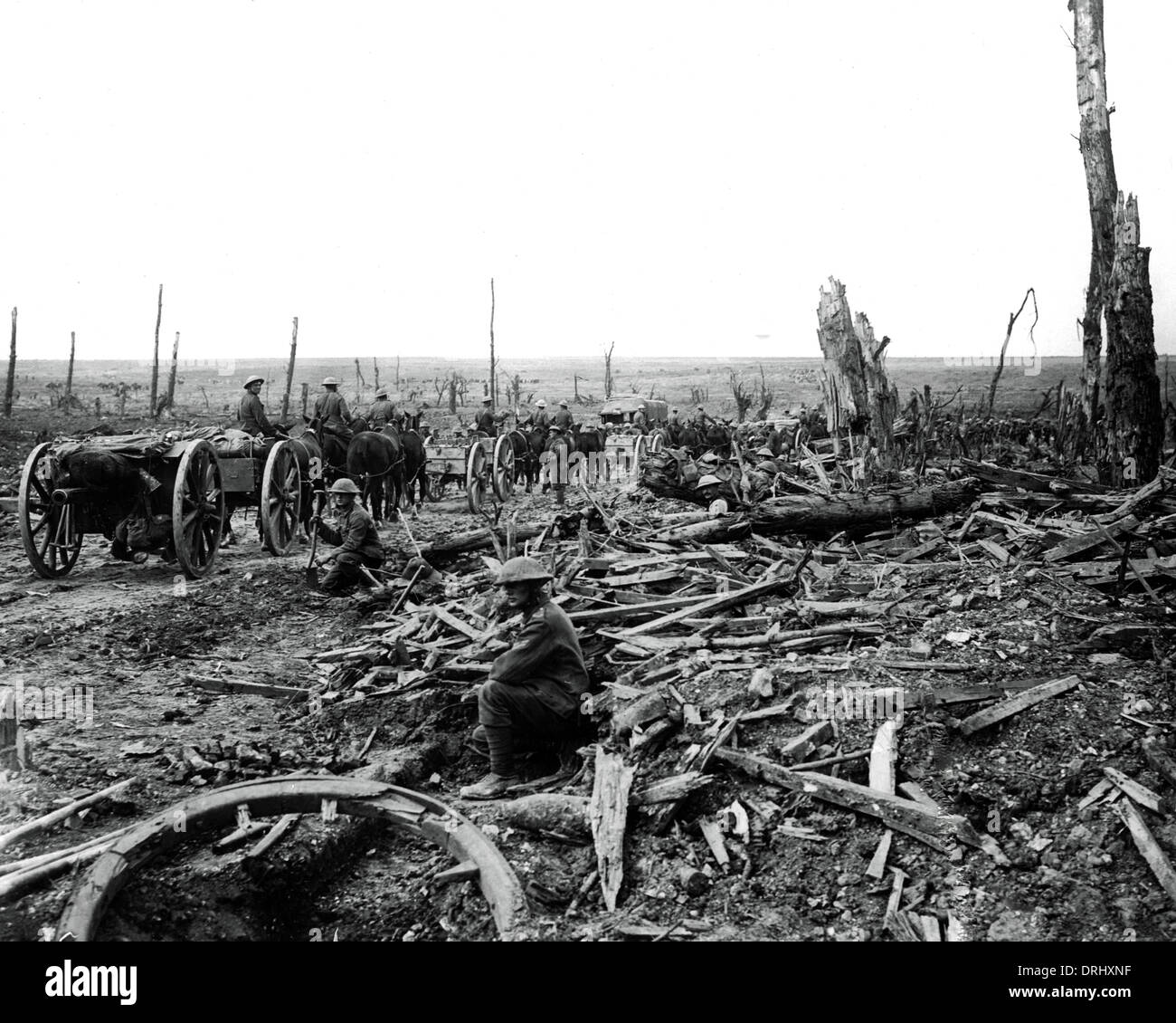 Erziehung von erbeuteten deutschen Waffen, Westfront, WW1 Stockfoto