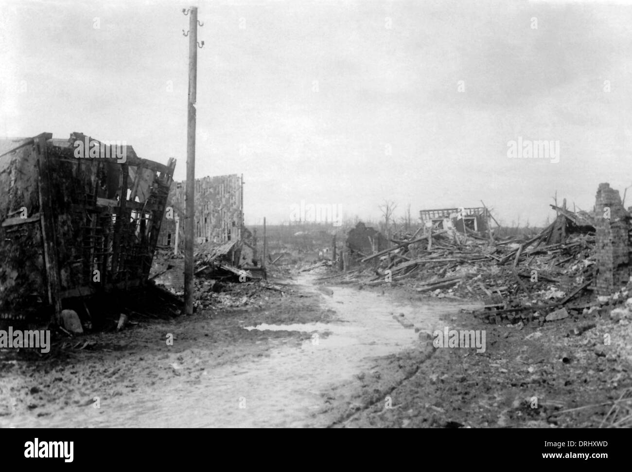 Hauptstraße in folgenden, Frankreich, Westfront, WW1 Stockfoto