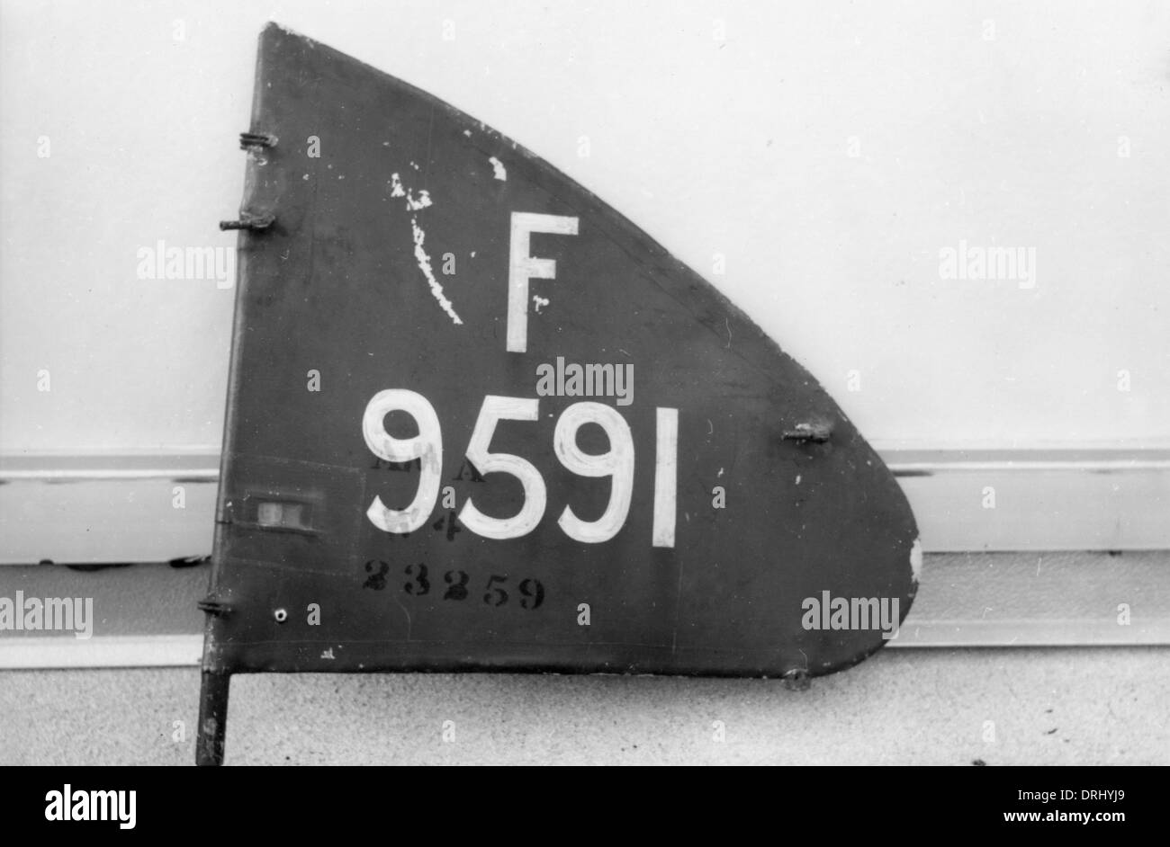 Fragment von einem britischen Flugzeug WW1 Stockfoto