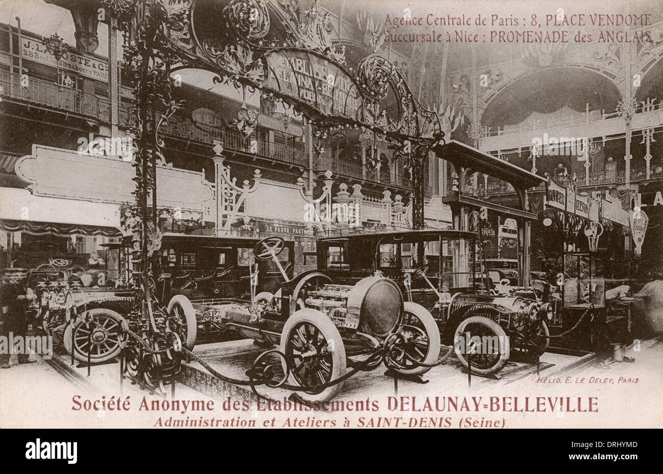 Automobile Delaunay-Belleville Stand - Paris Salon Stockfoto