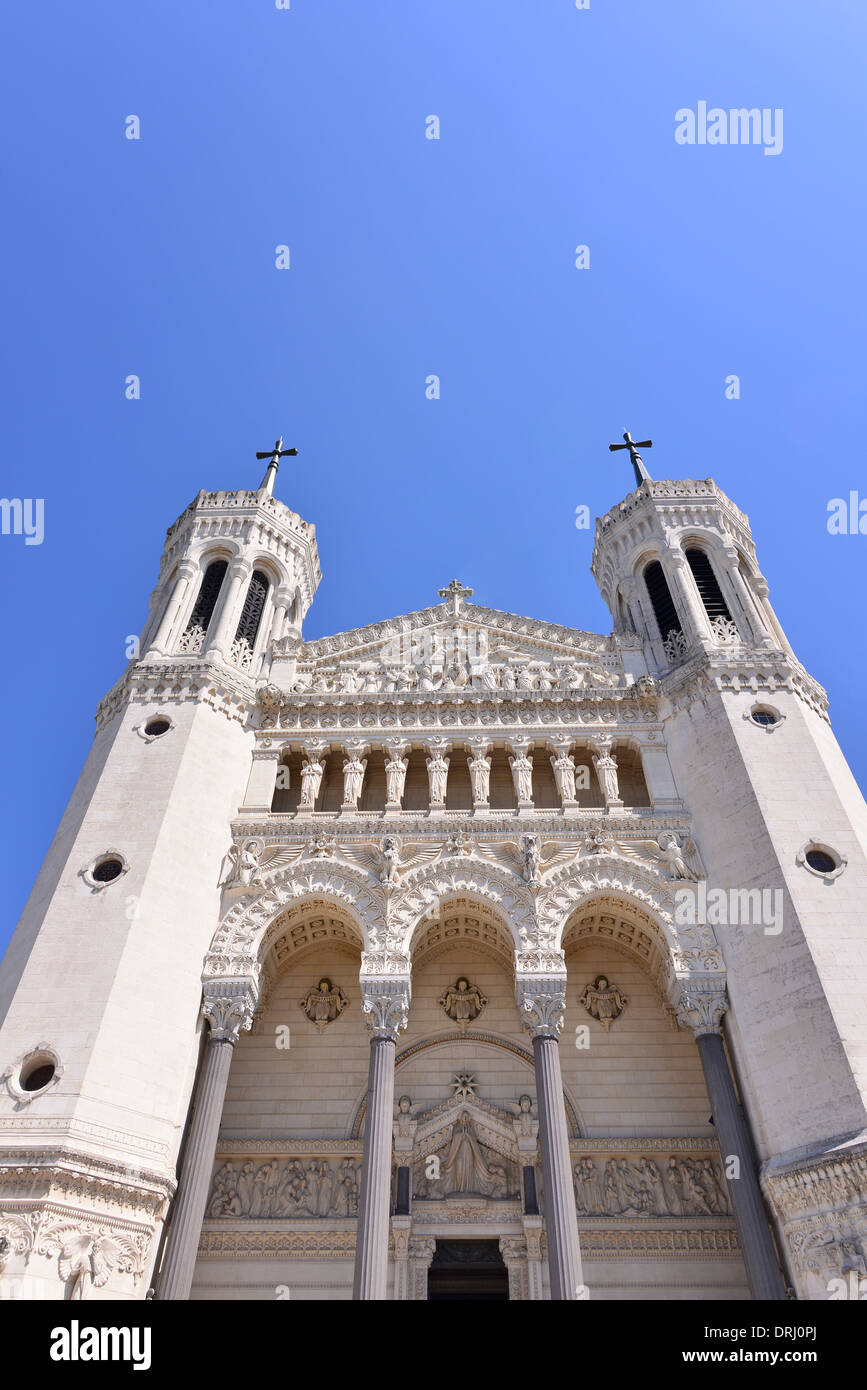 Basilika von Notre-Dame de Fourvière in Lyon, Frankreich Stockfoto