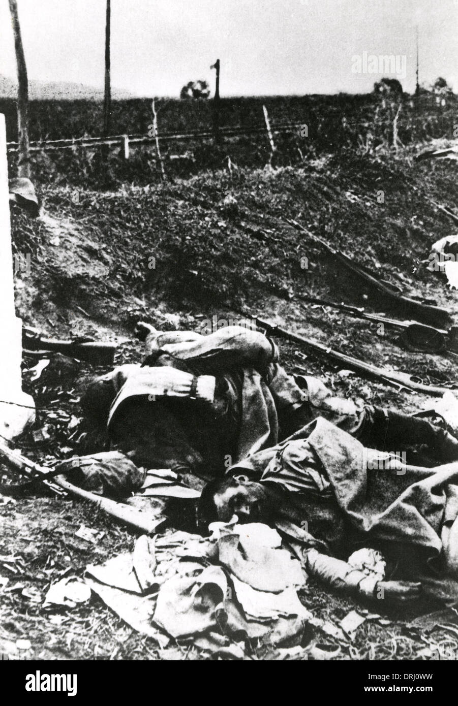 Tote Soldaten auf dem Schlachtfeld, rumänische Front, WW1 Stockfoto