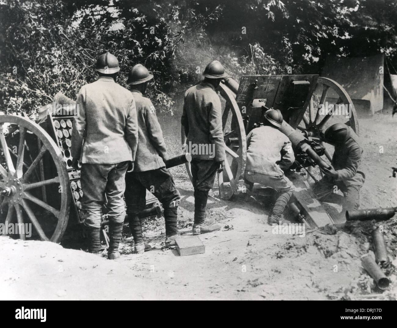 Französisch "Gunners" in der Schlacht von Doiran, Mazedonien, WW1 Stockfoto