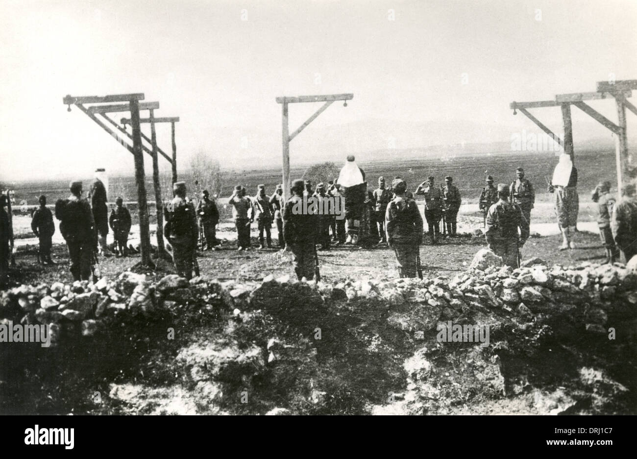 Hinrichtung durch Erhängen, Ostfront, WW1 Stockfoto