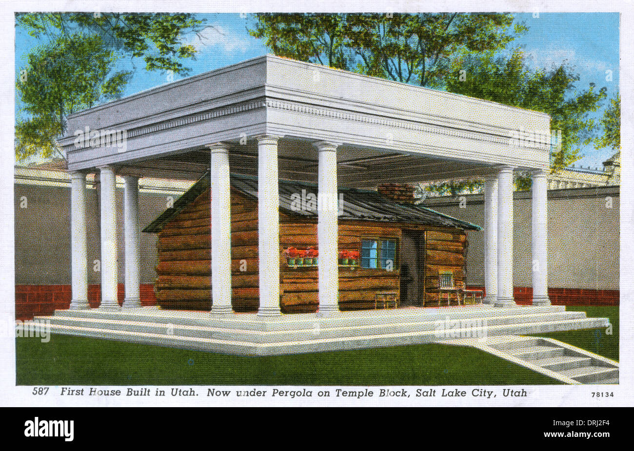 Erste Haus gebaut in Salt Lake City in Utah - Deuel Kabine Stockfoto